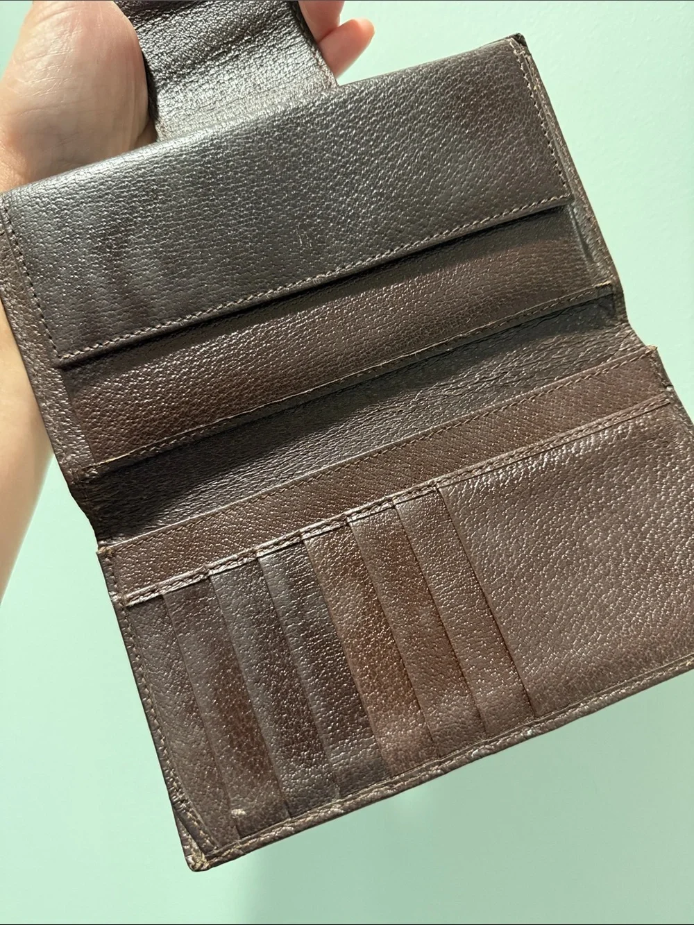 Gucci Brown GG Canvas Wallet with Sherry Line - Picture 6 of 12